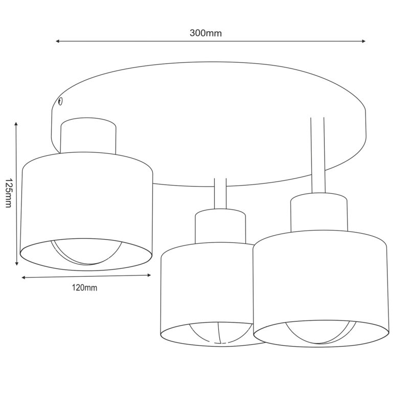 Plafon Luminex Parkla Klosz Metal Black x3 - obrazek 5