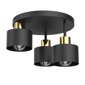 Plafon Luminex Parkla Klosz Metal Black/gold x3