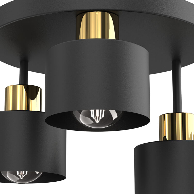 Plafon Luminex Parkla Klosz Metal Black/gold x3 - obrazek 3