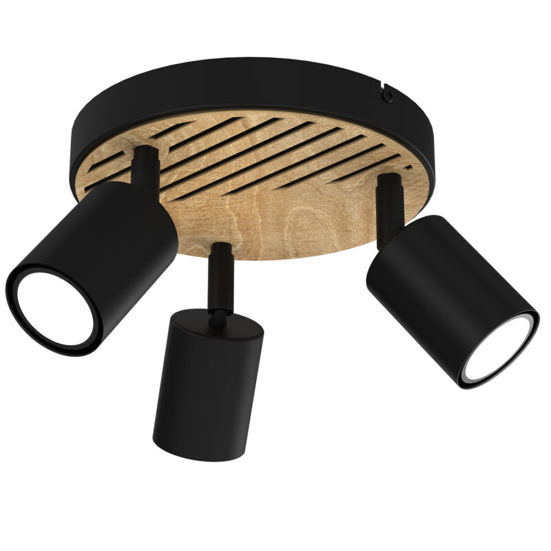 Spot Luminex Terra Plate 200 Black/wood/black Swivel x3