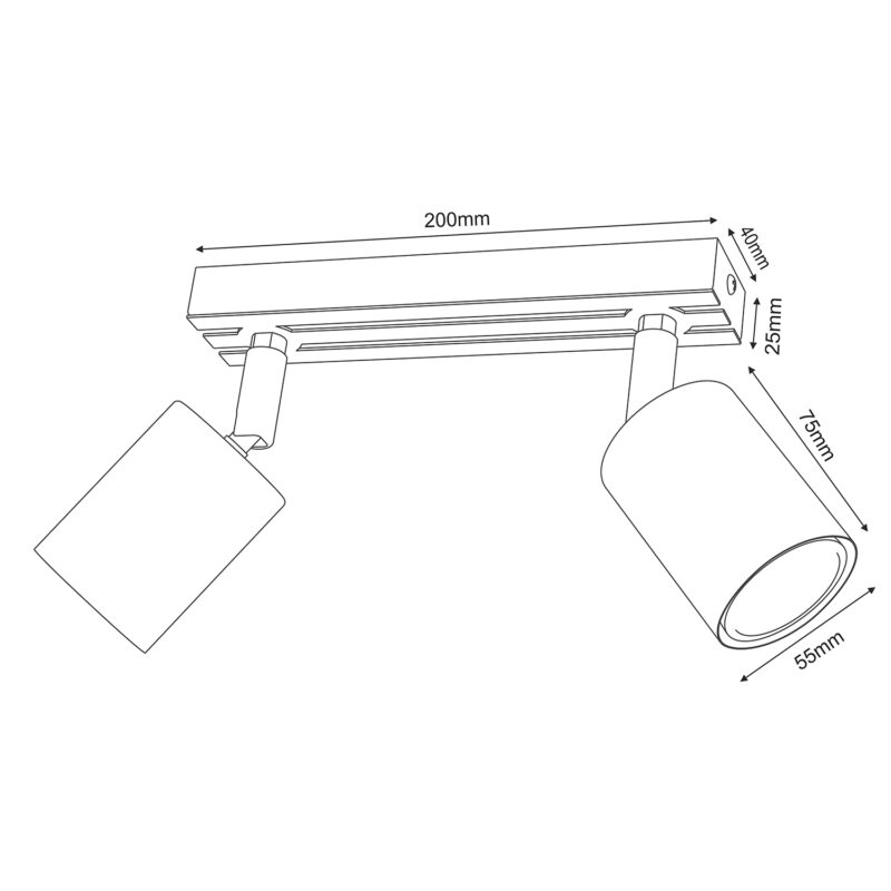 Spot Luminex Terra Line 200 White/wood/white Swivel x2 - obrazek 5