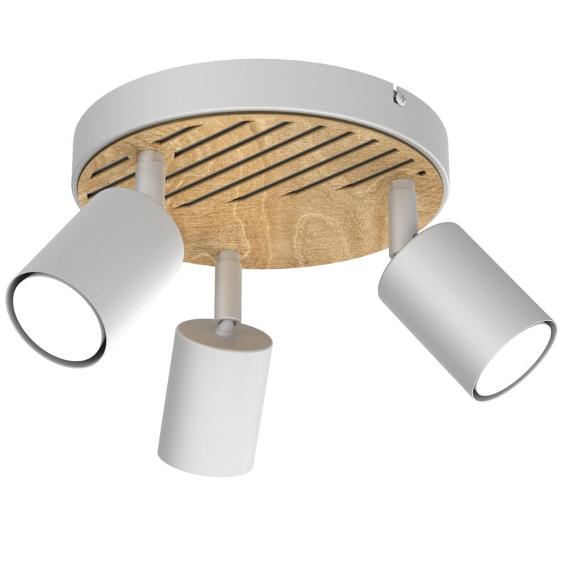 Spot Luminex Terra Plate 200 White/wood/white Swivel x3