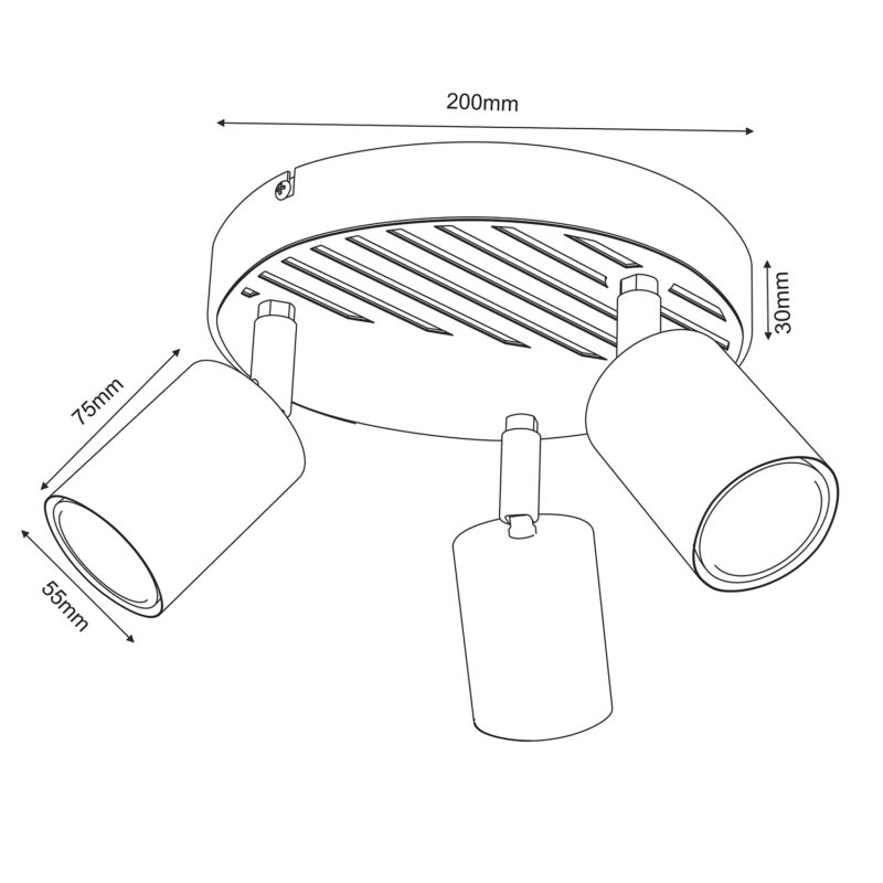 Spot Luminex Terra Plate 200 White/wood/white Swivel x3 - obrazek 5