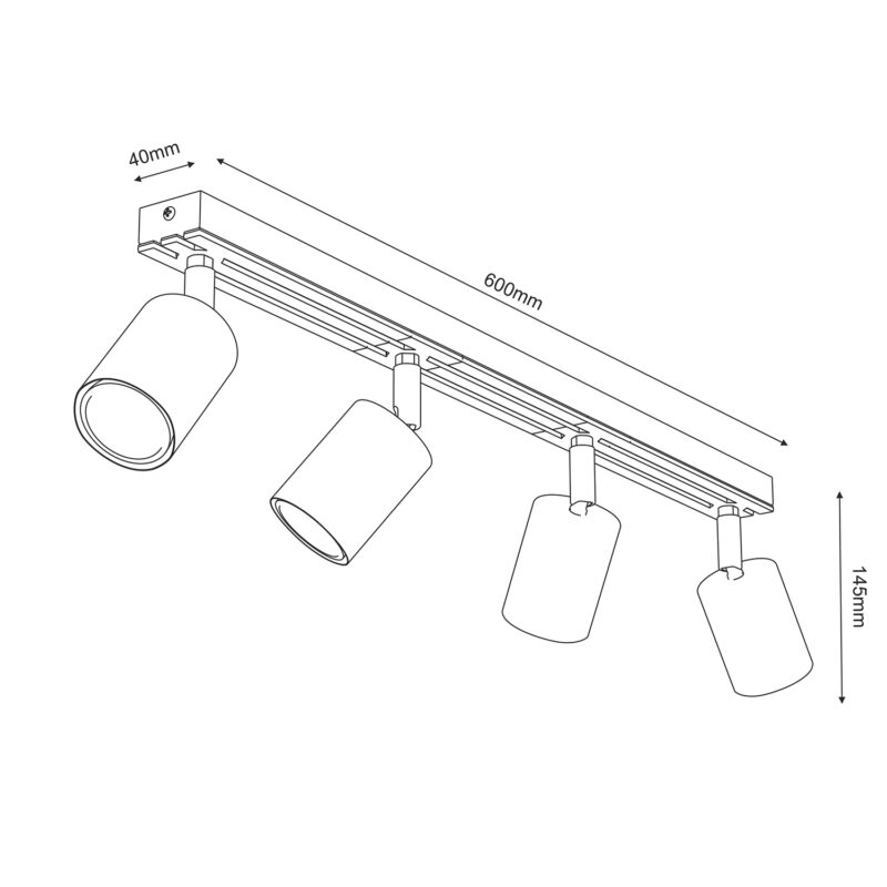 Spot Luminex Terra Line 600 White/wood/white Swivel x4 - obrazek 5