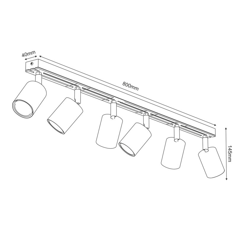Spot Luminex Terra Line 800 White/wood/white Swivel x6 - obrazek 5
