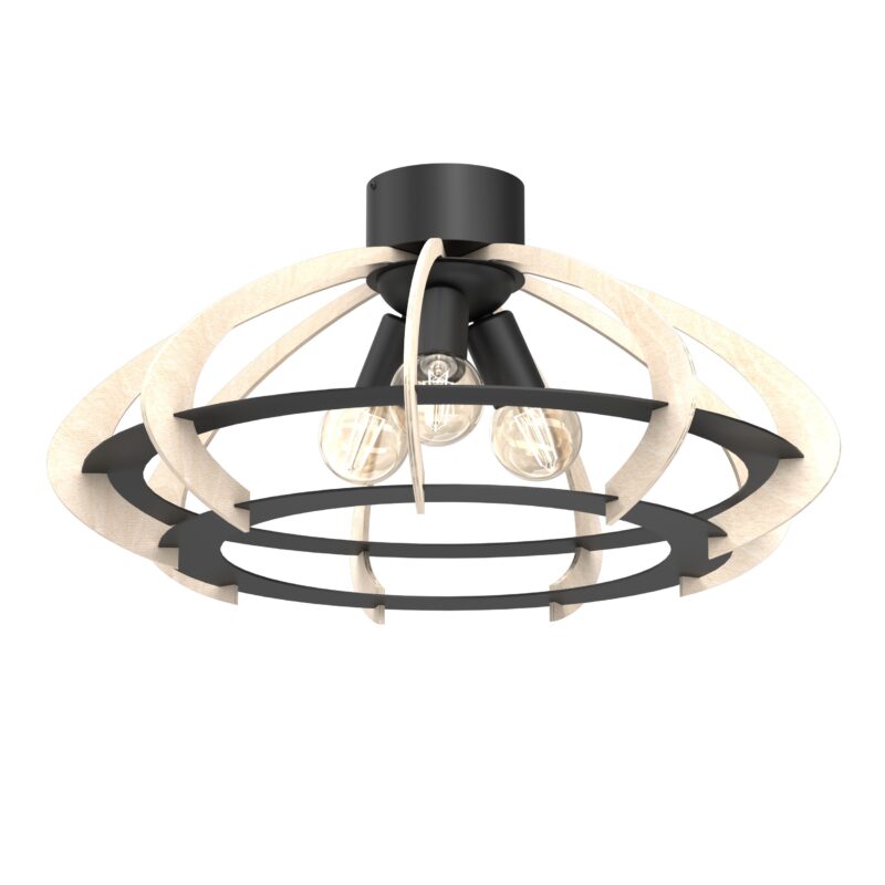 Plafon Luminex Orebo Black/light Wood x3