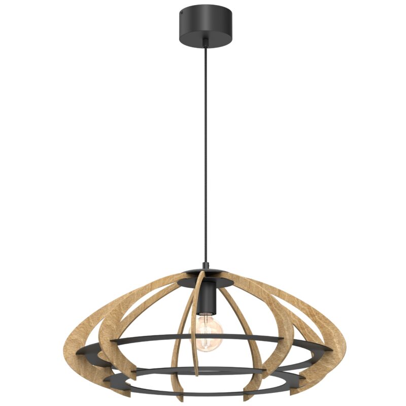 Żyrandol Luminex Orebo Black/wood x1