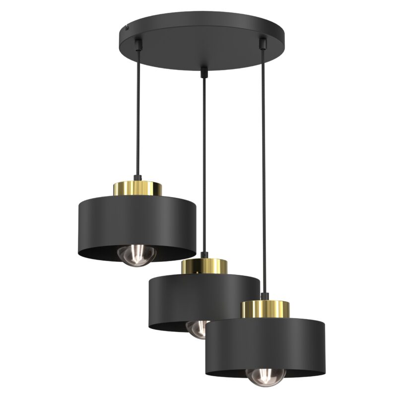 Żyrandol Luminex Marti Plate Dia 300 Black/gold x3
